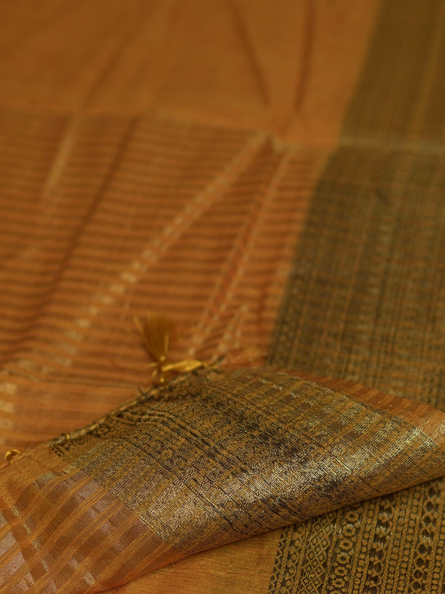 Yellow Semi Jute Silk Saree