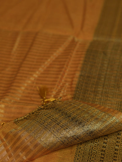 Yellow Semi Jute Silk Saree