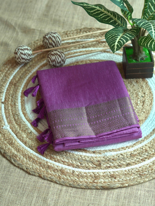 Royal Purple Semi Jute Silk Saree