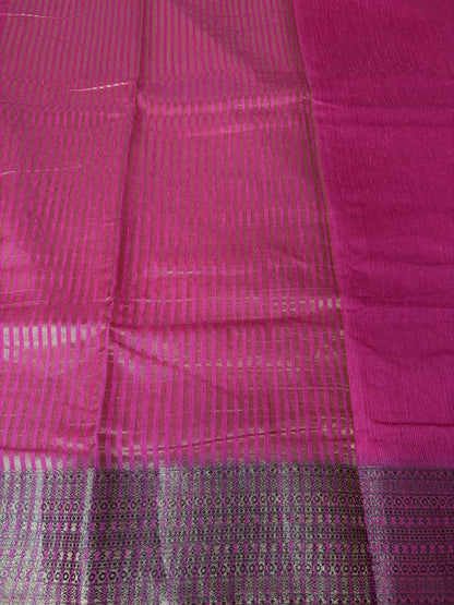 Rani Pink Semi Jute Silk Saree