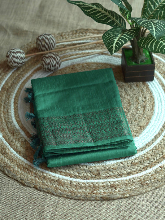 Sea Green Semi Jute Silk Saree