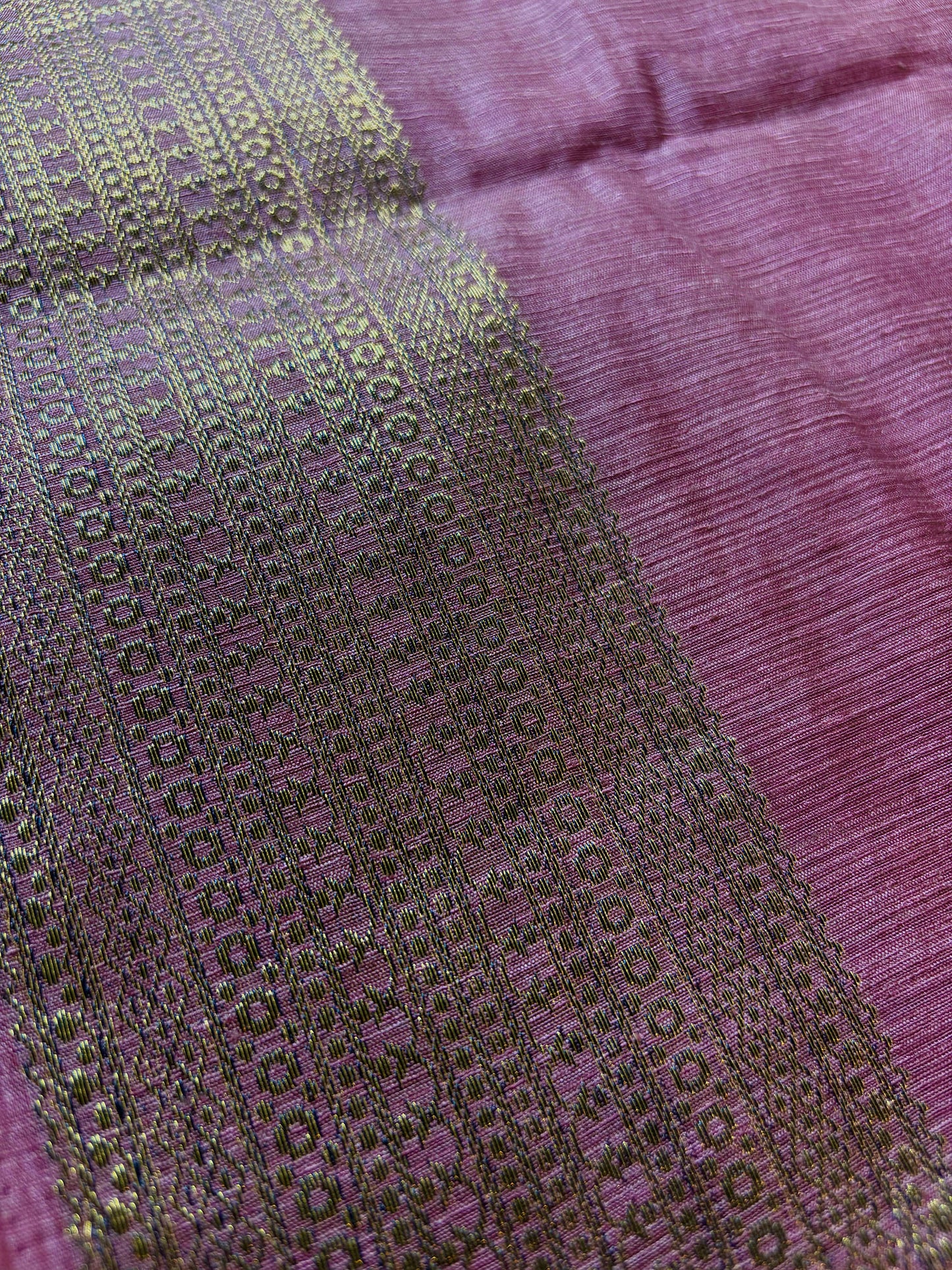 Onion Pink Semi Jute Silk Saree