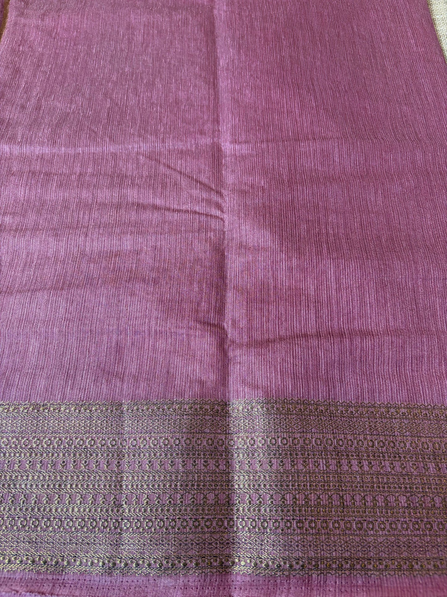 Onion Pink Semi Jute Silk Saree