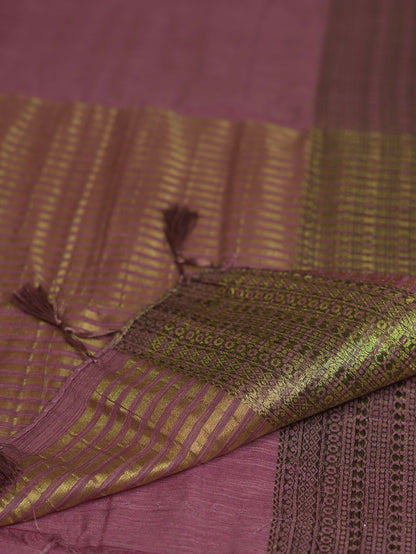 Onion Pink Semi Jute Silk Saree