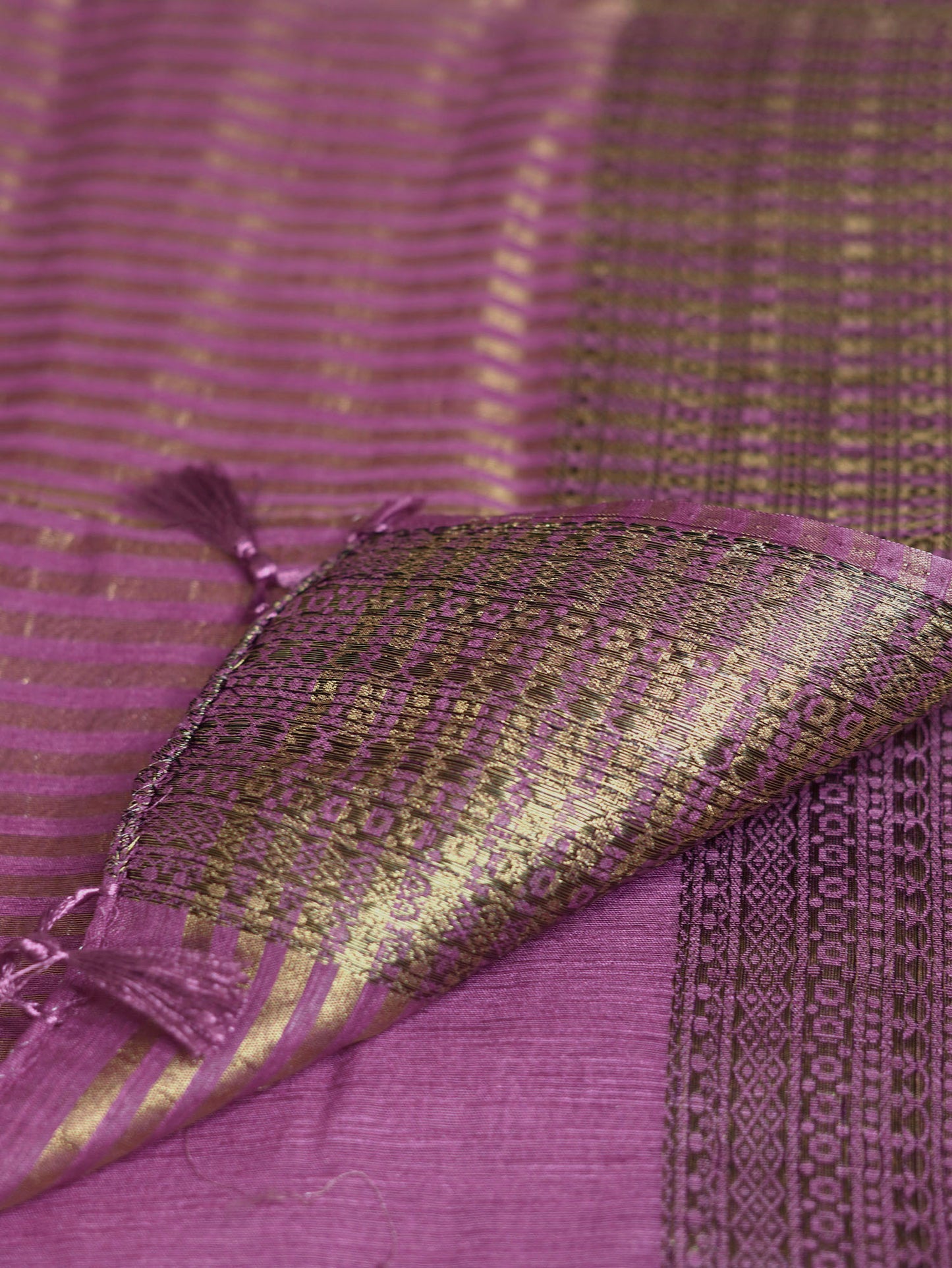 Wine Purple Semi Jute Silk Saree