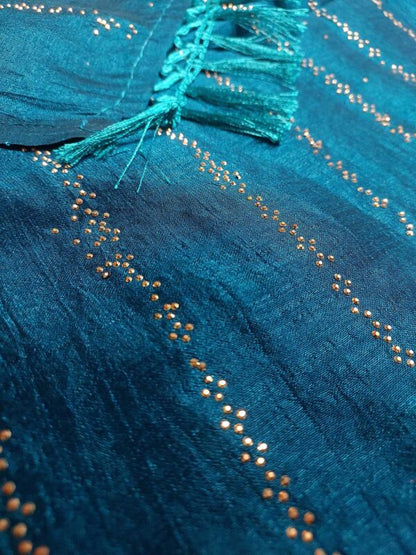 Blue Color Ready to Wear Fancy Party Saree