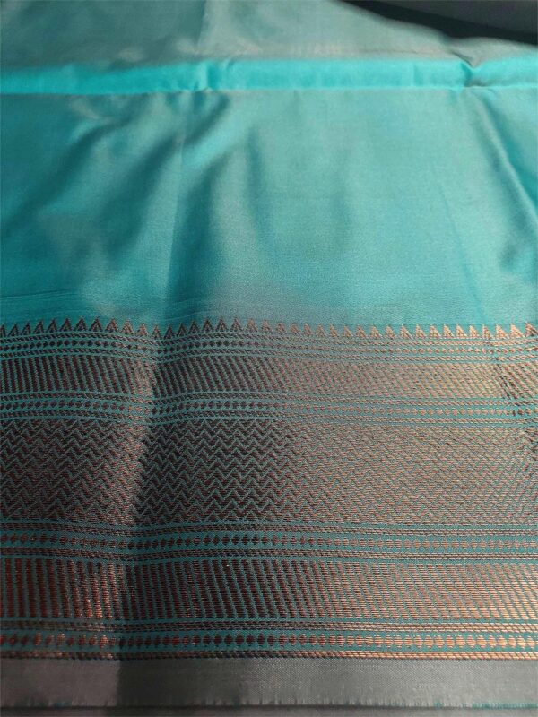 Sky Blue Soft Silk Saree with Copper Zari