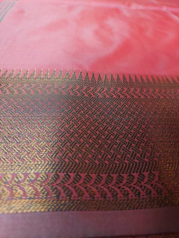 Reddish-Pink Soft Silk Saree with Copper Zari