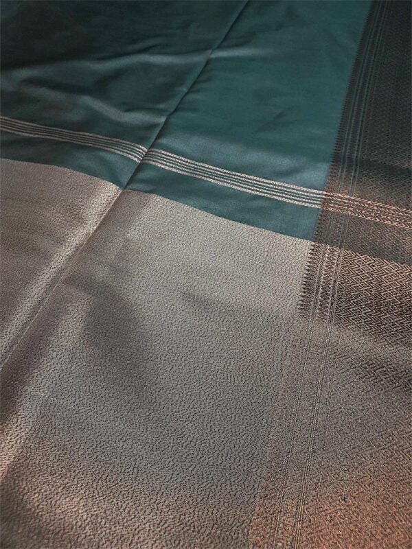 Charcoal Grey Soft Silk Saree with Copper Zari