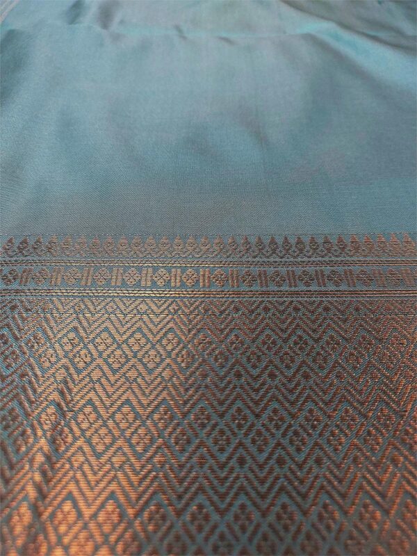 Charcoal Grey Soft Silk Saree with Copper Zari