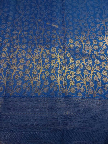Royal Blue Saree with golden zari