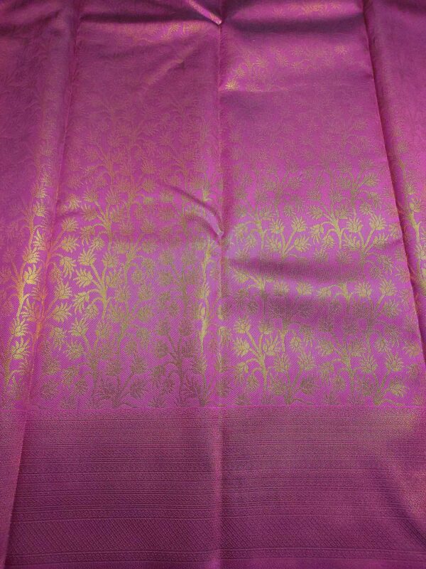 Rani Pink Saree with golden zari