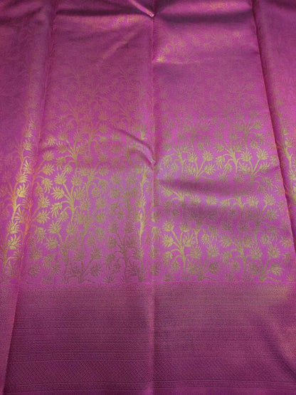 Rani Pink Saree with golden zari