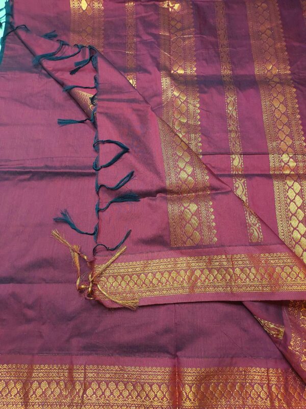 Black Kalyani cotton sarees with red border