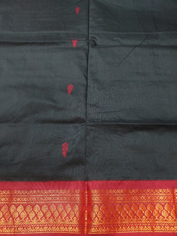 Black Kalyani cotton sarees with red border