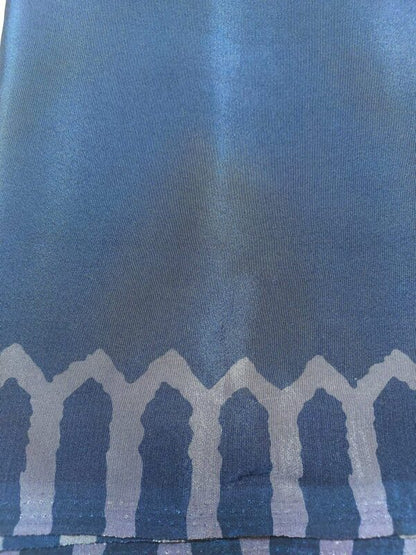 Blue soft chiffon saree with light blue border