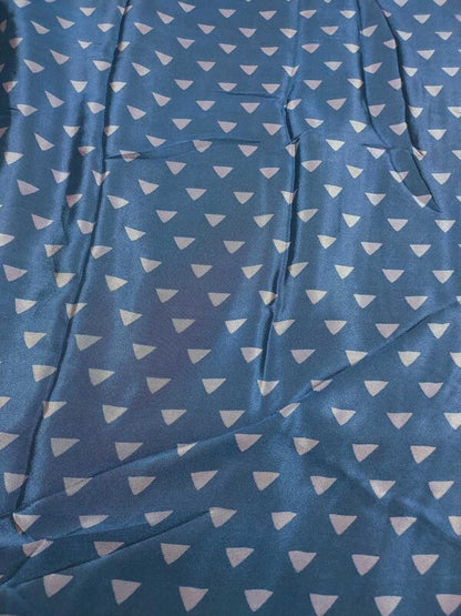 Blue soft chiffon saree with light blue border