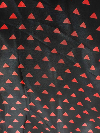 Black Soft chiffon saree with red border
