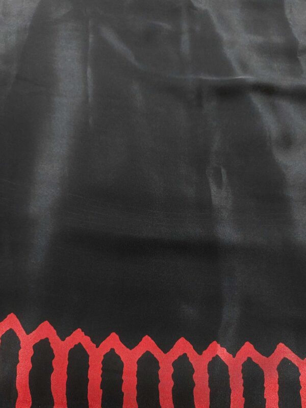Black Soft chiffon saree with red border