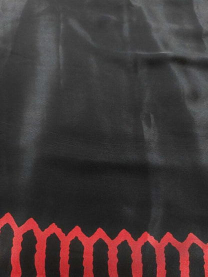 Black Soft chiffon saree with red border