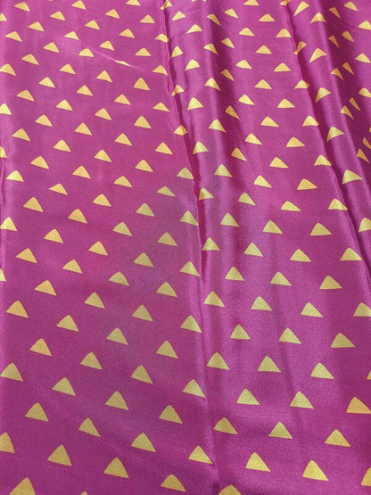 Magenta soft chiffon saree with mustard-yellow border