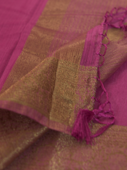 Light Magenta Semi Jute Silk Saree