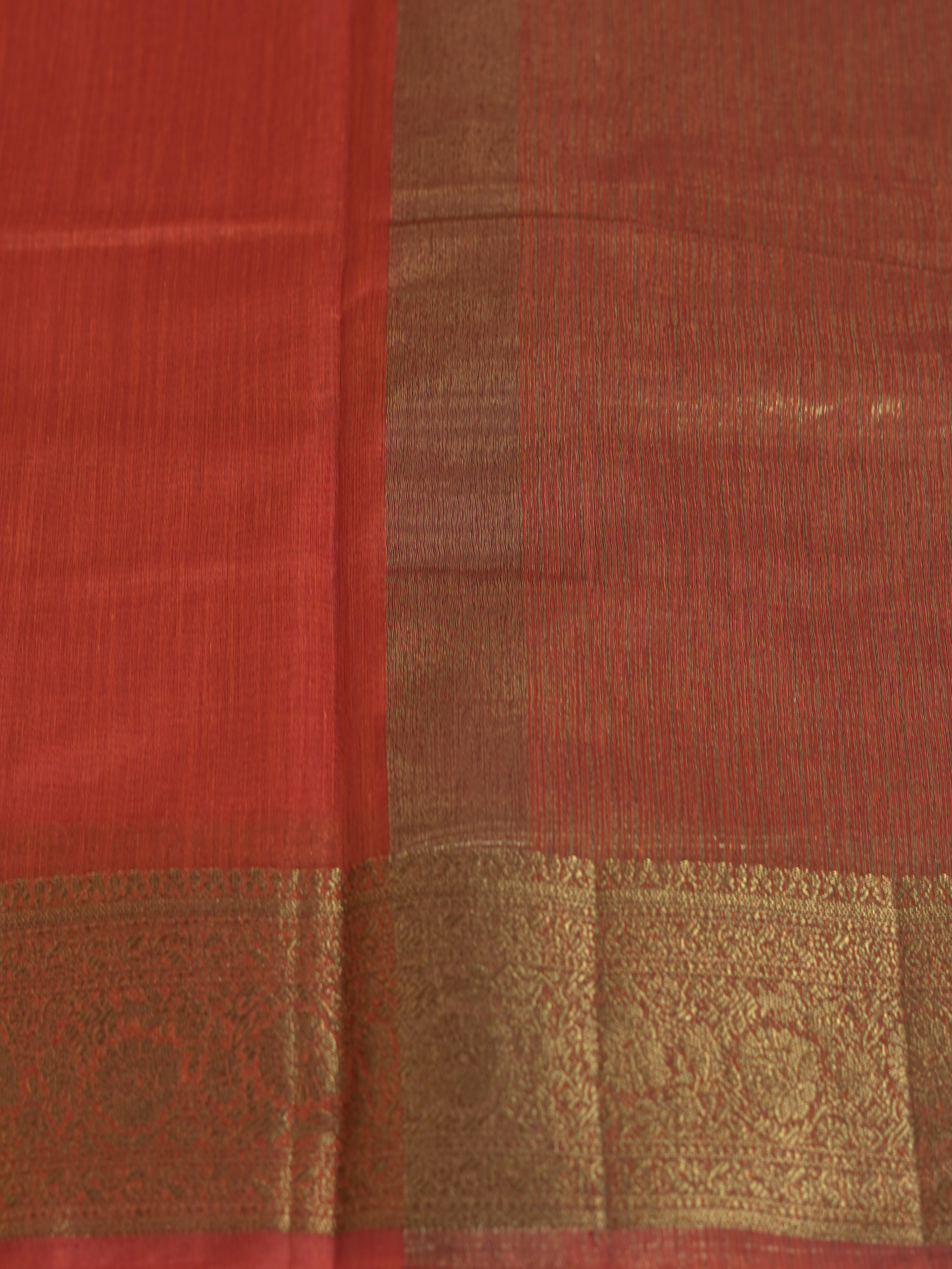 Burnt Orange Semi Jute Silk Saree